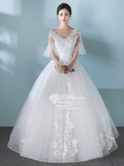 BR319 **พรีออเดอร์**ชุดแต่งงาน&ชุดเจ้าสาวแบบยาวสีขาวเกรดพรีเมี่ยม หรูหราน่ารัก สวยโดดเด่นไม่ซ้ำใคร