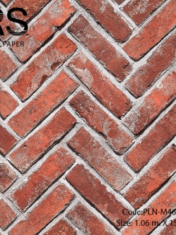 วอลเปเปอร์ลายอิฐส้มเก่าผิวหยาบ PLN-M46W
