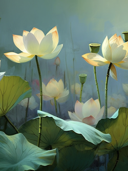 วอลเปเปอร์ภาพดอกบัว (สั่งผลิต)