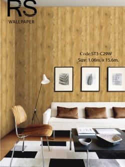วอลเปเปอร์ลายแผ่นไม้มีตาไม้แผ่นห่างกัน 13ซม. ST3-C29W