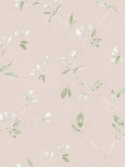 วอลเปเปอร์ลายดอกไม้ สีเทา-ขาว พื้นสีชมพู EPI-F39W