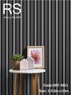 วอลเปเปอร์ ลายทางเทา ดำ วิ้งๆซุปเปอร์กลิเตอร์ DHT-M51