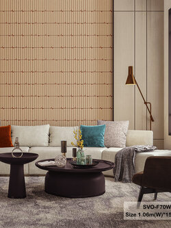 วอลเปเปอร์สไตล์โมเดิร์น ลายคอนกรีตเซาะร่อง สีน้ำตาลกาแฟ SVO-F70W