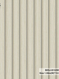 วอลเปเปอร์ลายไม้ระแนง ขนาด 4 เซ็นฯ ร่อง 1 เซ็นฯครึ่ง BESJ-B132W