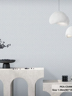 วอลเปเปอร์สไตล์โมเดิร์นลายตาข่ายเล็ก สีเทาฟ้า PEA-C54W