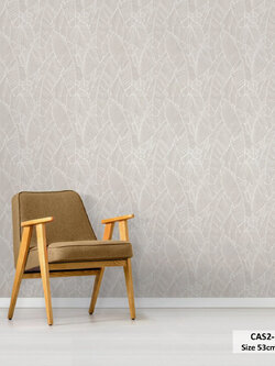 วอลเปเปอร์ลายใบสีเทา CAS2-D72