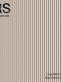 วอลเปเปอร์ลายทางเส้นสีน้ำตาลเข้มสลับสีขาวเงา ช่องห่าง 0.7 ซม. NF2-C56