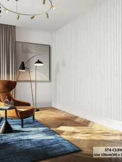 วอลเปเปอร์ลายคอนกรีตเซาะร่อง สีเทาอ่อน ST4-C13W