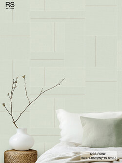 วอลเปเปอร์สไตล์โมเดิร์น สีเขียวอมเทา DES-F59W