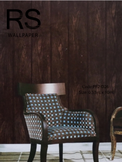 วอลเปเปอร์ลายไม้ออกโทนสีน้ำตาลเข้ม PF2-D26