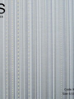 วอลเปเปอร์ลายเส้นประสลับเส้นตรงโทนสีฟ้าอ่อนอมเทาอ่อน M6-D19