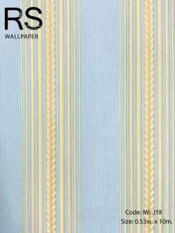 วอลเปเปอร์ลายทางคลาสสิคโทนสีฟ้า ML-J58