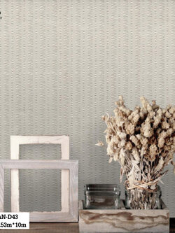 วอลเปเปอร์ ลายเส้นเล็กสลับเส้นใหญ่ สีครีม GAN-D43