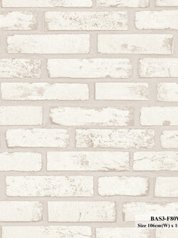 วอลเปเปอร์ลายอิฐ สีน้ำตาลอ่อน BAS3-F80W