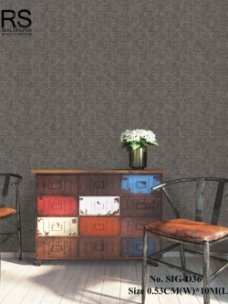 วอลเปเปอร์ โทนสีน้ำตาล มีลายในตัว No.SIG-D36