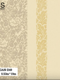วอลเปเปอร์ลายใบไม้สลับลายเส้น GAN-D49