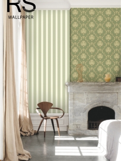 วอลเปเปอร์ลายทางสีชาเขียวสลับครีม FCO-D37W