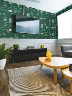 วอลเปเปอร์ลายกระดานเขียว แก้วกาแฟ PPL-J27