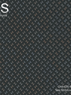 วอลเปเปอร์โมเดิร์นลายดาวกระจายสีดำพื้นหลากสี COL-F75