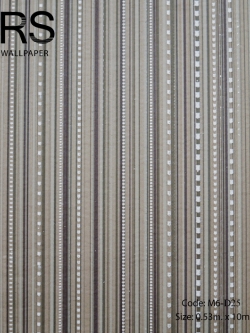 วอลเปเปอร์ลายเส้นประสลับเส้นตรงโทนสีน้ำตาลเข้มอมชาเขียว M6-D25