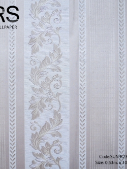 วอลเปเปอร์ลายทางหลุยส์โทนสีมุกกับม่วงอ่อน SUN-K23