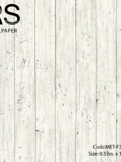 วอลเปเปอร์ลายไม้แผ่นแนวตั้งพื้นสีขาวช่องห่าง 6.7ซม. MET-F35