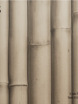 วอลเปเปอร์ลายกระบอกไม้ไผ่โทนสีน้ำตาลครีมเข้ม THA-B56