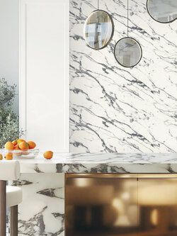 วอลเปเปอร์ลายหินอ่อนพื้นสีขาว ลายสีเทาดำ NA4-D29W