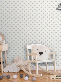 วอลเปเปอร์วงกลม สีเทาอมฟ้า KID2-B48