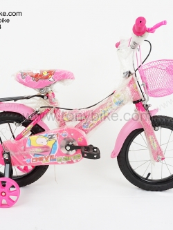 จักรยานเด็ก ล้อ 14 นิ้ว แฮนด์ตรง สีชมพู