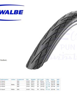 ยางนอก SCHWALBE : Citizen 26x1.75 มี Reflex ขอบลวด