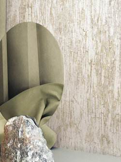 วอลเปเปอร์ ลายเปลือกไม้ สีขาวปนน้ำตาลทอง NEO-D54W