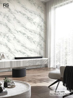 วอลเปเปอร์ลายหินอ่อน สีขาวเทา MAR-C09W