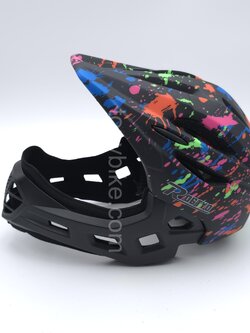 หมวกจักรยานเด็ก เต็มใบ สีดำ ลายเพ้นท์สี 46-53 ซม.