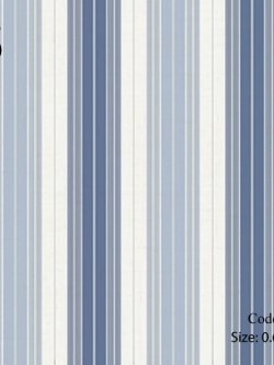 วอลเปเปอร์ลายทางเส้นสีน้ำเงิน สลับฟ้า ช่องลายกว้าง 7.2 ซม. BQ-B35
