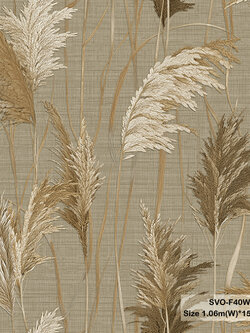 วอลเปเปอร์ลายดอกหญ้า สีเขียวอมเทา SVO-F40W
