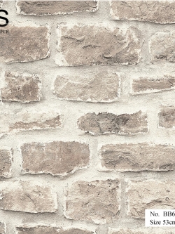 วอลเปเปอร์ ลายอิฐ สีน้ำตาล No.BB6-B61