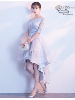 DS039 - Pre order ชุดราตรี เดรสสั้นออกงาน (short dresses) ชุดไปงานแต่งงานสวยๆ "ธีมสีเทา"