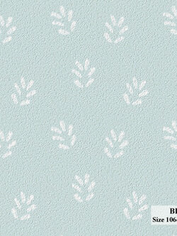 วอลเปเปอร์ ลายใบไม้เล็กๆ พื้นสีฟ้า BES8-B133W