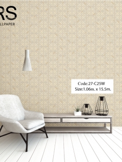 วอลเปเปอร์ลายโมเดิร์นคลาสสิคโทนสีเหลืองอมน้ำตาล 27-C25W