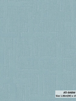 วอลเปเปอร์สไตล์โมเดิร์น ลายตาราง สีฟ้าอมเทา ATI-B48W
