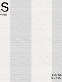 วอลเปเปอร์ลายทางเล็กโทนสีขาวกับเทาอ่อน OL2-B40
