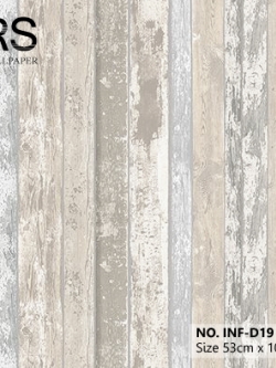 วอลเปเปอร์ลายไม้โทนสีขาวครีม INF-D19