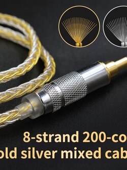 ขายสาย KZ Goldsilver cable สายถักชุบเงิน+ทอง 200 แกนรุ่นใหม่ล่าสุด