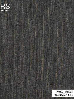 วอลเปเปอร์ สีดำแทรกเส้นทอง ปนกลิตเตอร์สีเงิน AUD3-ML55