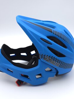 หมวกจักรยานเด็ก เต็มใบ สีฟ้าดำ 46-53 ซม.