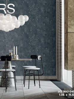 วอลเปเปอร์ลายปูนเปลือย สีน้ำเงิน คราม (Rustic Style) NA3-D45W