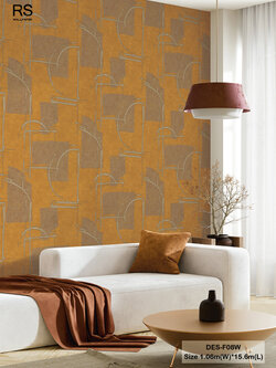 วอลเปเปอร์สไตล์โมเดิร์น์ สีน้ำตาลส้มปนทอง DES-F08W
