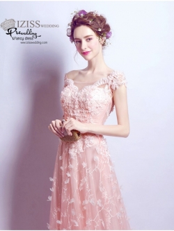 DL011 - **พรีออเดอร์** ชุดราตรี เดรสยาวออกงาน (Night party dresses) ชุดไปงานแต่งงานสวยๆ "ธีมสีโอโรส"