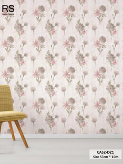 วอลเปเปอร์ลายดอกไม้สีชมพู CAS2-D21